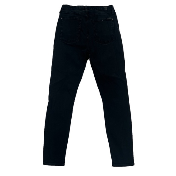 7 For All Mankind Black The High Waist Ankle Skinny Jeans Size 27 Women’s - Picture 3 of 8